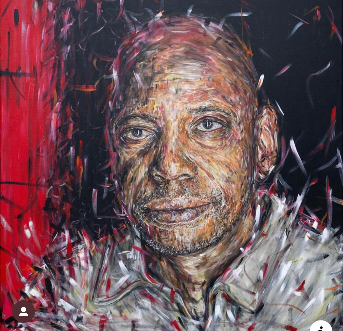 Original acrylic painting of comedian Dave Chappelle by Northern Ireland based artist Peter Gray.