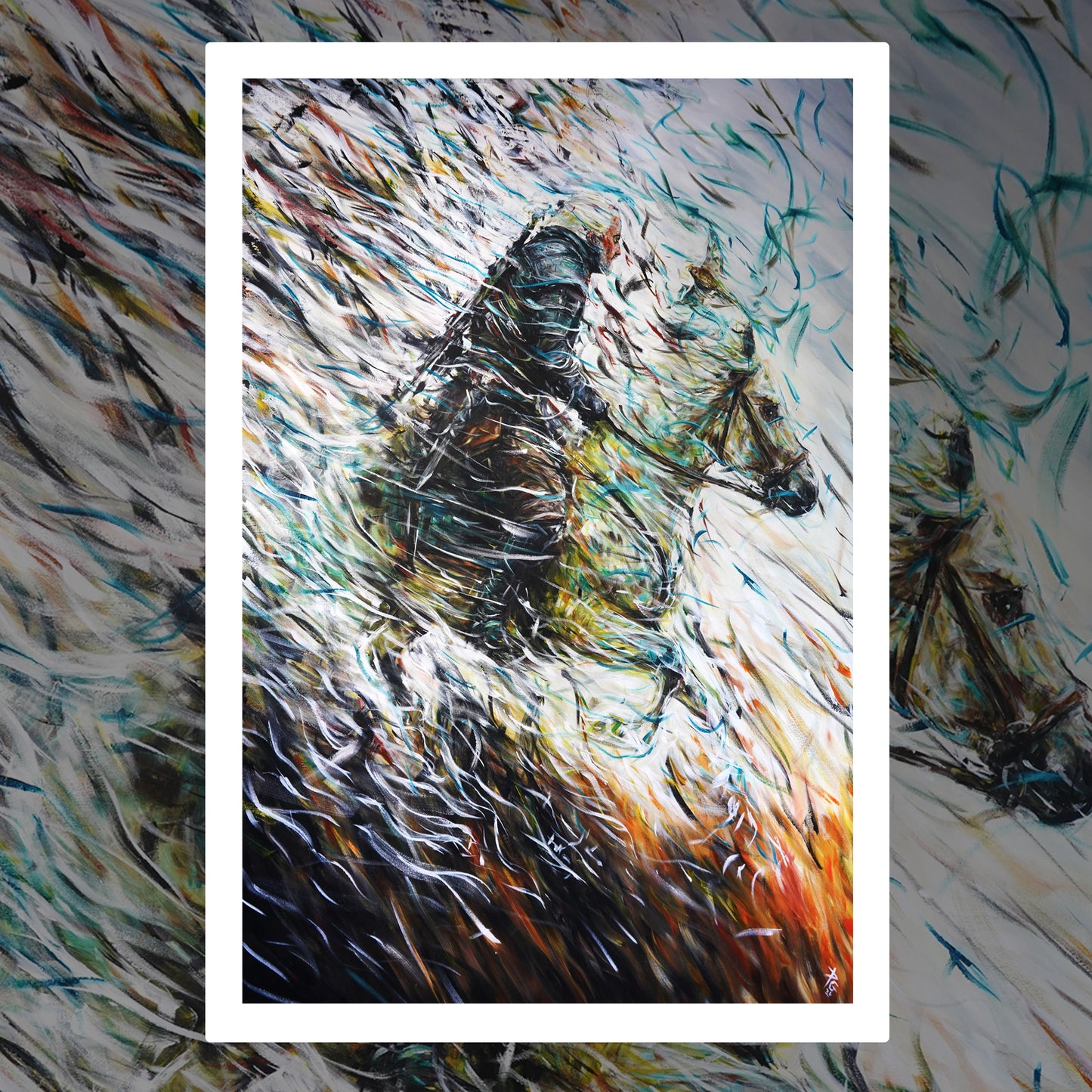 fine art print reproduced from an original acrylic painting based on the fantasy books and video game, the witcher