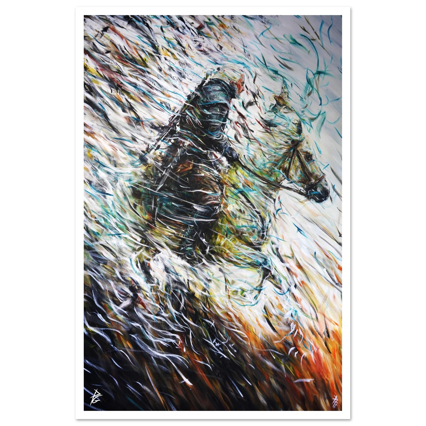 fine art print reproduced from an original acrylic painting based on the fantasy books and video game, the witcher